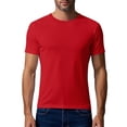 thumbnail image 1 of YABCSAZ Men's Summer Casual Shirts Oxford Shirt Crewneck Neck Short Sleeve Shirts T-Shirts Flex Relaxed Men's Henley Shirts, Regular Fit Tops Athletic Shirts for Hiking Fishing Jogging, 1 of 9