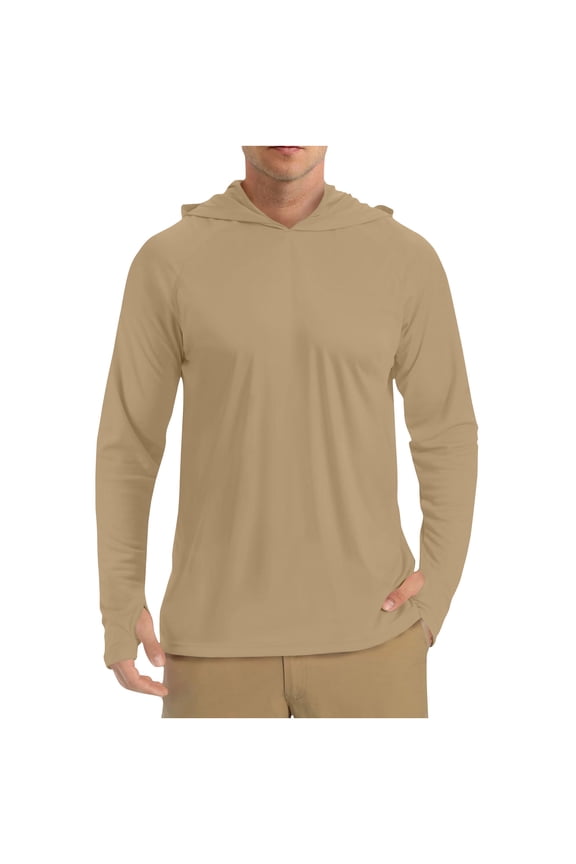 Men's Sun Protection Hoodie Shirt Lightweight Summer Tops UPF 50+ Long Sleeve UV SPF T-Shirts Printed Cooling Sun Shirts Rash Guard Fishing Hiking Wourkout Sun Shirt for Men