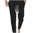 thumbnail image 1 of YABCSAZ Men's Swearpants Stretch Elastic Waist Drawstring Pants Relaxed Fit Trousers Pant Trendy Relaxed Fit Stretch Long Pants for Workout, Jogging, Running, 1 of 6