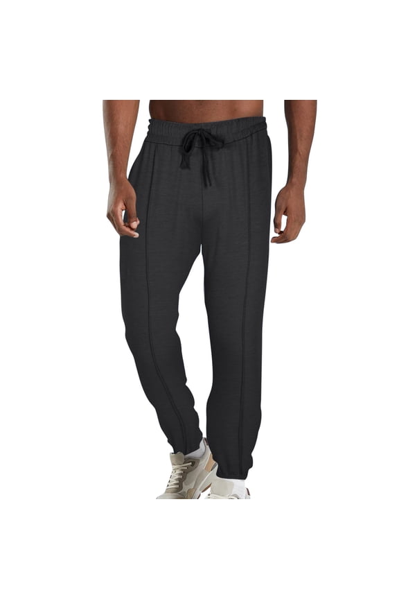 Men's Swearpants Stretch Elastic Waist Drawstring Pants Relaxed Fit Trousers Pant Trendy Relaxed Fit Stretch Long Pants for Workout, Jogging, Running