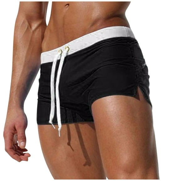 YABCSAZ Men's Swim Shorts Briefs Professional Training Rash Guard Sports Tights Swimming Jammer Elastic Exercise Sports Trunk with Drawstring,Bathing Suits Mens Underwear for Beach Travel