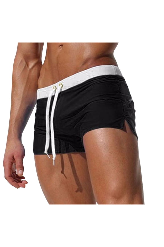 Men's Swim Shorts Briefs Professional Training Rash Guard Sports Tights Swimming Jammer Elastic Exercise Sports Trunk with Drawstring,Bathing Suits Mens Underwear for Beach Travel