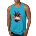 thumbnail image 1 of YABCSAZ Men's Tank Tops 2025 Summer Casual Tanks Loose Fit Tops Quick Dry Sleeveless T-Shirts for Men Cotton Fitness Palm Graphic Muscle Gym Athletic Tank Tops for Beach Workout Hawaii Vacation, 1 of 5