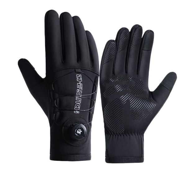 YABCSAZ Men's Windproof Ski Cycling Gloves Waterproof Winter Thermal Sports Warm Outdoor Riding Gloves for Daily Wear Thickened Windproof Waterproof, Black