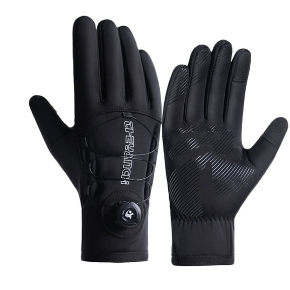 YABCSAZ Men's Windproof Ski Cycling Gloves Waterproof Winter Thermal Sports Warm Outdoor Riding Gloves for Daily Wear Thickened Windproof Waterproof, Black