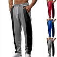thumbnail image 1 of YABCSAZ Mens Color Block Sweatpants Drawstring Elastic Waist Straight Leg Wide Leg Casual Lounge Pants Cotton Blend Open Bottom Athletic Track Pants with Pockets Trousers, 1 of 6