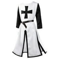 thumbnail image 1 of YABCSAZ Mens Crusader Costume Medieval Templar Renaissance Knight Warrior Tunic Retro Halloween Cosplay Top with Cross Renaissance Costume, 1 of 5