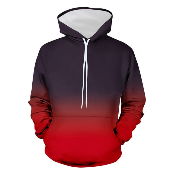 YABCSAZ Mens Hoodie Long Sleeve Gradient Color Midweight Fleece Sweatshirt with Pockets, Oversize Loose Fit Pullover Hip Hop Hooded Sweatshirt for Men