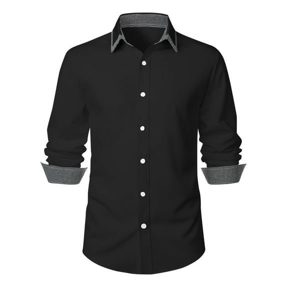 YABCSAZ Mens Oxford Shirt Long Sleeve Button Down Shirts Solid Color Regular Fit Shirt Tops Dress Shirts with Pocket