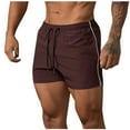 thumbnail image 1 of YABCSAZ Mens Shorts Athletic Shorts Solid Color Casual Quick Dry Shorts Drawstring Elastic Waistband Activewear Chino Slim Fit Running Shorts for Gym Workout, 1 of 5