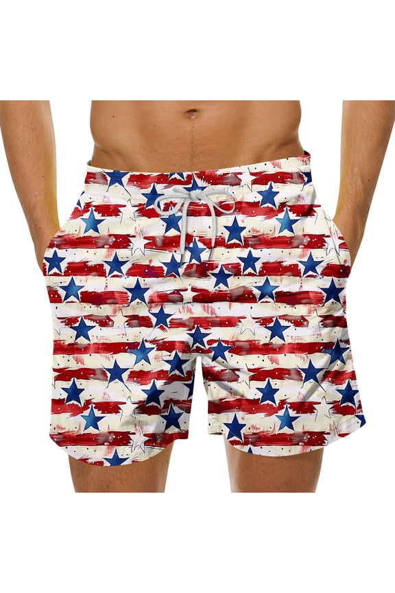 Mens Swim Trunks Summer Casual Loose Fit Beach Shorts Quick Dry Board Shorts with Mesh Lining, Plus Size Breathable Fit Hawaii Bermuda Shorts