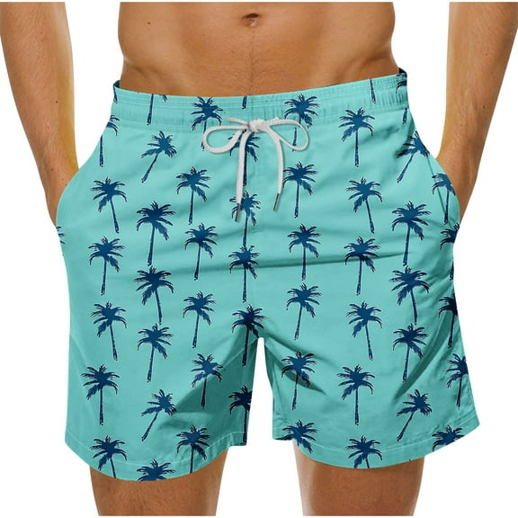 YABCSAZ Mens Swim Trunks Summer Casual Loose Fit Beach Shorts Quick Dry Board Shorts with Mesh Lining, Plus Size Breathable Fit Hawaii Bermuda Shorts