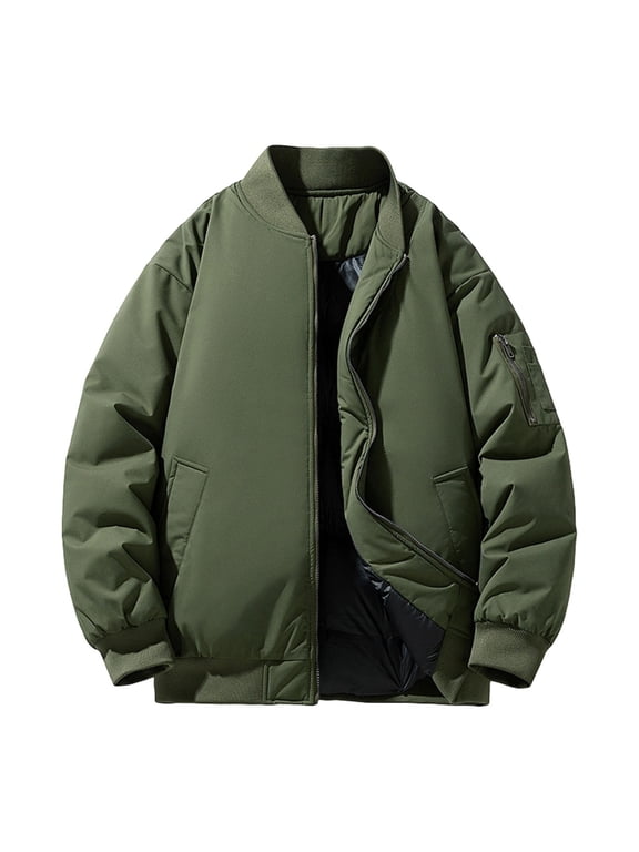 Mens Winter Jacket Coats Warm Thicken Zip Up Waterproof Insulated Windproof Down Puffy Bubble Coat