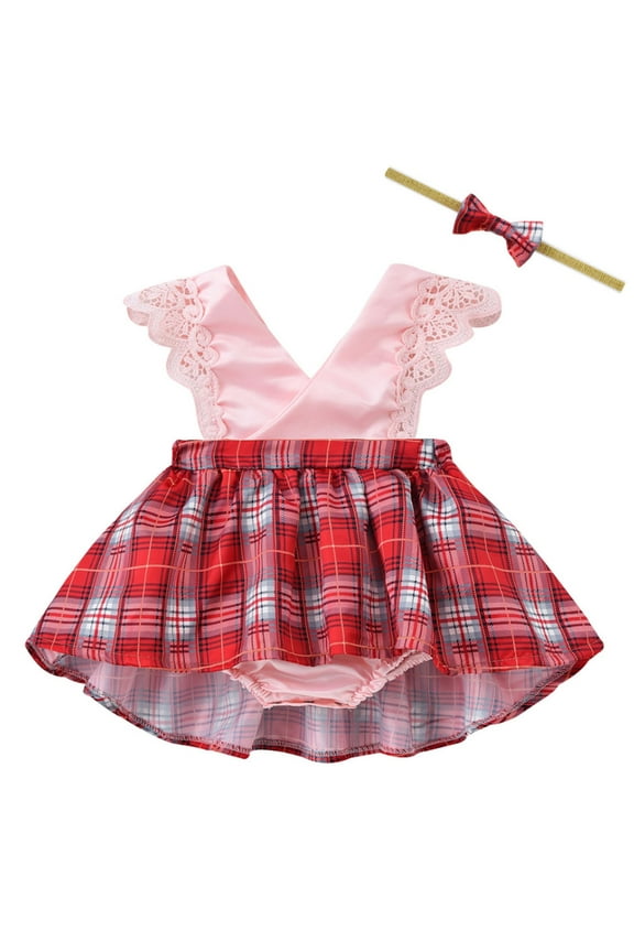 Newborn Infant Baby Girl Romper Dress Lace Sleeveless Tank Dress 1st Birthday Outfit Tutu Dress Bow Bag Fart Jumpsuit Boho Clothes Photo Shoot Toddler Baby Outfits Size 1T