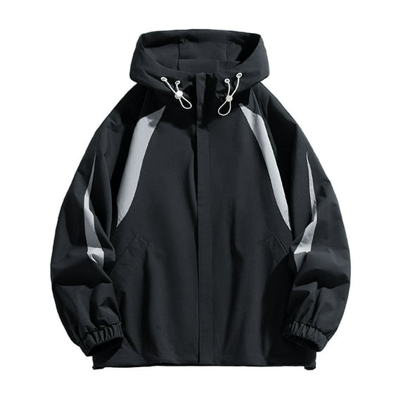 YABCSAZ Oversize Rain Jackets for Men Lightweight Relaxed Fit Hiking Hood Jacket Waterproof Windbreaker Ski Jacket Warm Mountain Jacket Trendy Coat for Rain Outdoor Golf Running Cycling