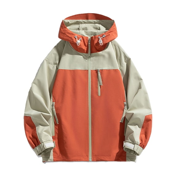 YABCSAZ Oversize Rain Jackets for Men Lightweight Relaxed Fit Hiking Hood Jacket Waterproof Windbreaker Ski Jacket Warm Mountain Jacket Trendy Coat for Rain Outdoor Golf Running Cycling