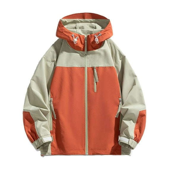 YABCSAZ Oversize Rain Jackets for Men Lightweight Relaxed Fit Hiking Hood Jacket Waterproof Windbreaker Ski Jacket Warm Mountain Jacket Trendy Coat for Rain Outdoor Golf Running Cycling