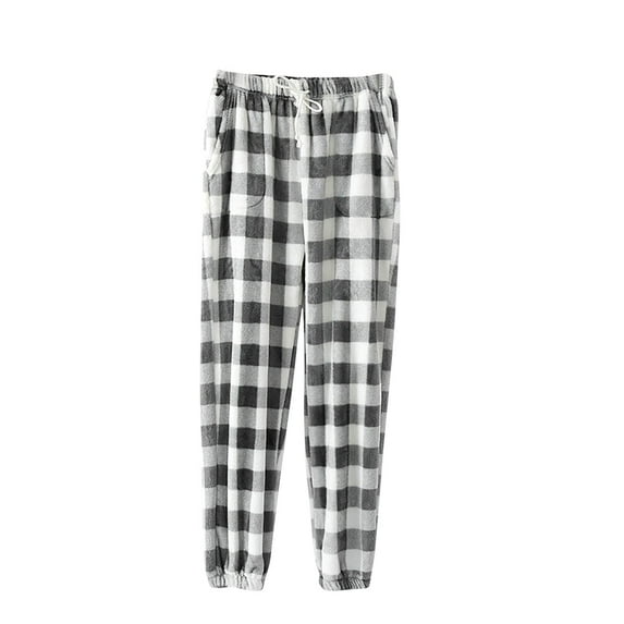 YABCSAZ Pajama Pants for Women Fleece Casual Loose Plaid Pants High Wait Drawstring Sleepwear Warm Lounge Pjs with Pockerts,Fall Winter Outfits,Chrismas Gifts for Women