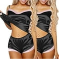 thumbnail image 1 of YABCSAZ Pajama Sets for Women Sleeveless Sling Sleepwear Casual Loose Fit Tank Tops and Bermuda Wide Leg Shorts 2 Piece Backless Sexy Pajama Set Homewear Summer Outfits 2-Pack, 1 of 2