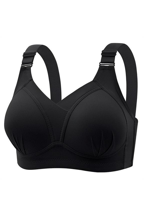 Plus Size Bras for Women Backless Ultra-thin Bra Wirefree Compression Bras High Lift Close Breast Super Breathable Augmentation Underwear Super Breathable Soild Everyday Bra