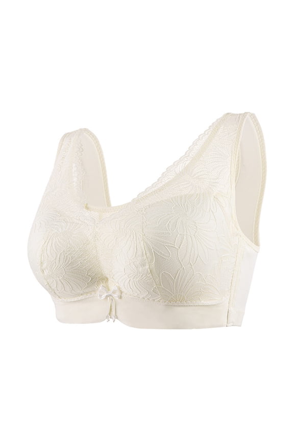 Plus Size Bras for Women Lace Backless Ultra-thin Bra Wirefree Compression Bras High Lift Close Breast Super Breathable Augmentation Underwear Super Breathable Soild Everyday Bra