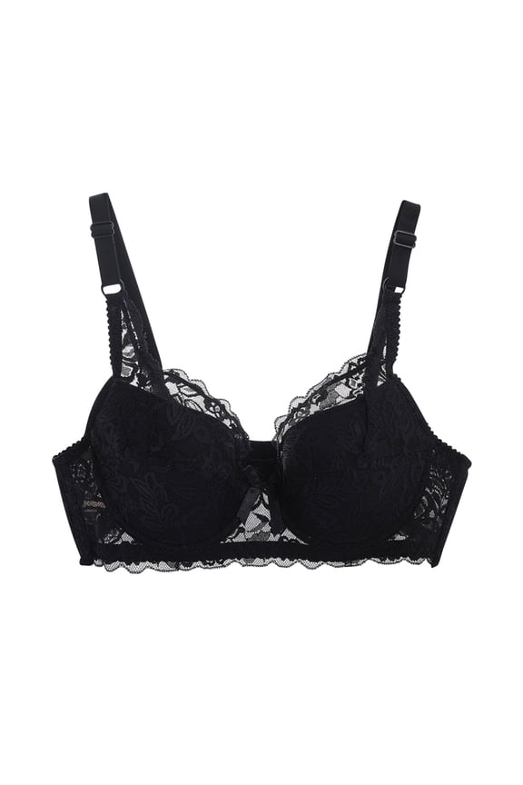 Plus Size Bras for Women Lace Backless Ultra-thin Bra Wirefree Compression Bras High Lift Close Breast Super Breathable Augmentation Underwear Super Breathable Soild Everyday Bra