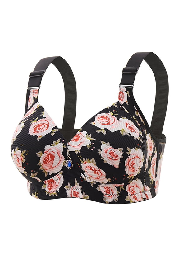 Plus Size Bras for Women Lace Backless Ultra-thin Bra Wirefree Compression Bras High Lift Close Breast Super Breathable Augmentation Underwear Super Breathable Soild Everyday Bra