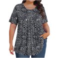 thumbnail image 1 of YABCSAZ Plus Size Tops for Women Short Sleeve T Shirts Crewneck Floral Trendy Tops Summer Casual Blouse Loose Fit Soft Comfy Tee Shirts Women's Oversize Tops Size L-5XL, 1 of 8