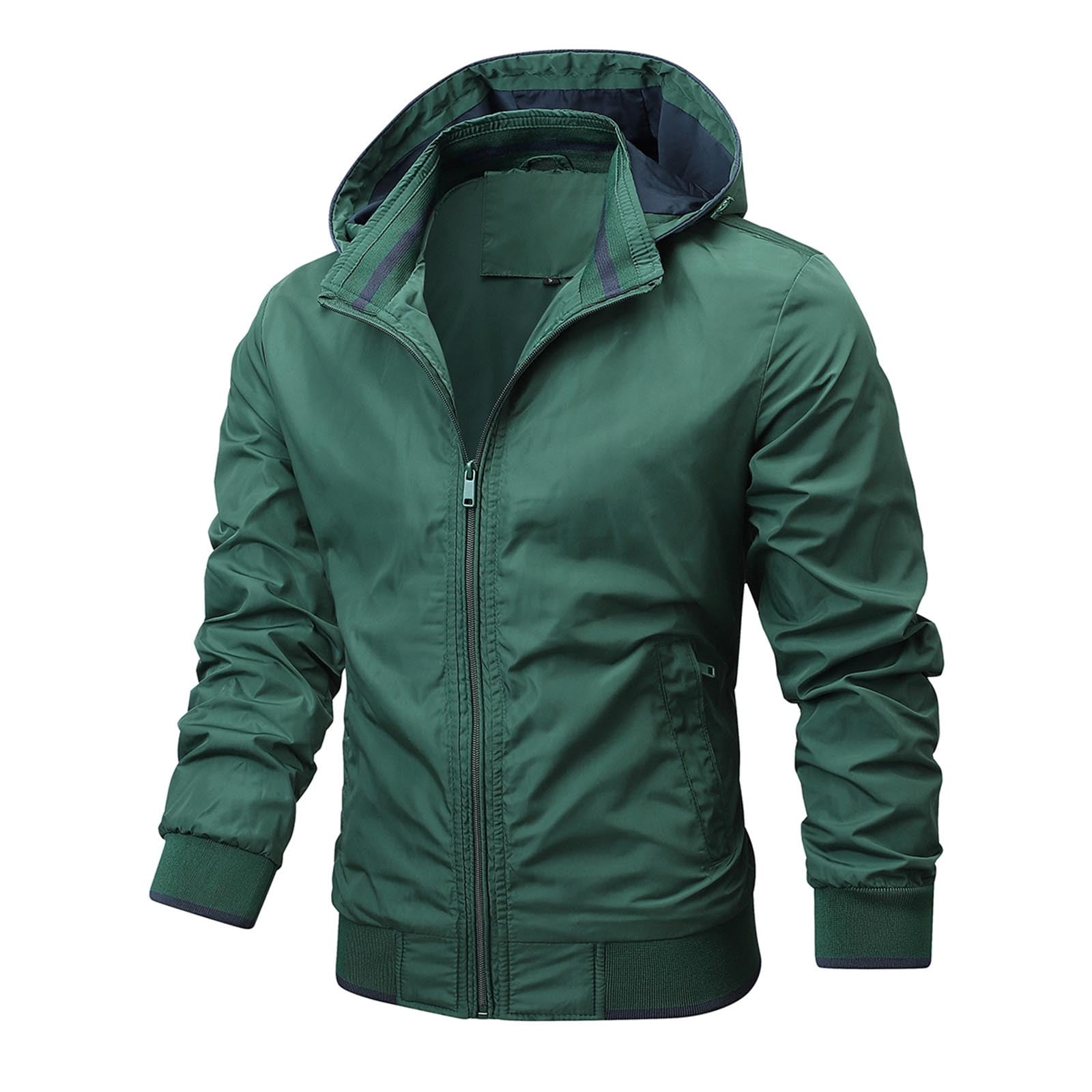 YABCSAZ Rain Jacket for Men Long Sleeve Zipper Softshell