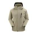 thumbnail image 1 of YABCSAZ Rain Jacket for Men Ski Jacket 3-in-1 Waterproof Winter Coat Relaxed Fit Turtleneck Softshell Hooded Windbreaker Warm Mountain Snow Jacket for Rain Outdoor Hiking Golf Running Cycling, 1 of 9