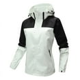 thumbnail image 1 of YABCSAZ Rain Jacket for Women Loose Running Lightweight Waterproof Raincoat Zip Hooded Windbreaker with Pockets for Outdoor Mountaineering Suit Thin Breathable Top, 1 of 2