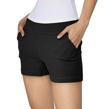YABCSAZ Short for Women Summer Casual Soft Elastic High Waisted Slim Fit Short Pants with Pockets, Comfy Elastic Waist Drawstring Soild Shorts