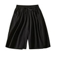 thumbnail image 1 of YABCSAZ Short for Women Summer Casual Soft Elastic High Waisted Wide Leg Beach Loose Short Pants with Pockets, Plus Size Soild Bermuda Shorts, 1 of 3