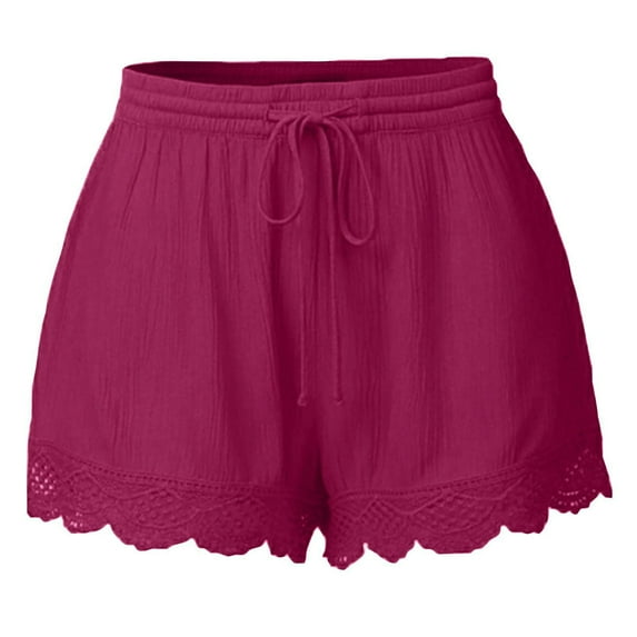 YABCSAZ Short for Women Summer Casual Soft Elastic High Waisted Wide Leg Beach Loose Short Pants with Pockets, Plus Size Soild Bermuda Shorts