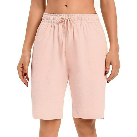 YABCSAZ Short for Women Summer Casual Soft Elastic High Waisted Wide Leg Beach Loose Short Pants with Pockets, Plus Size Soild Bermuda Shorts