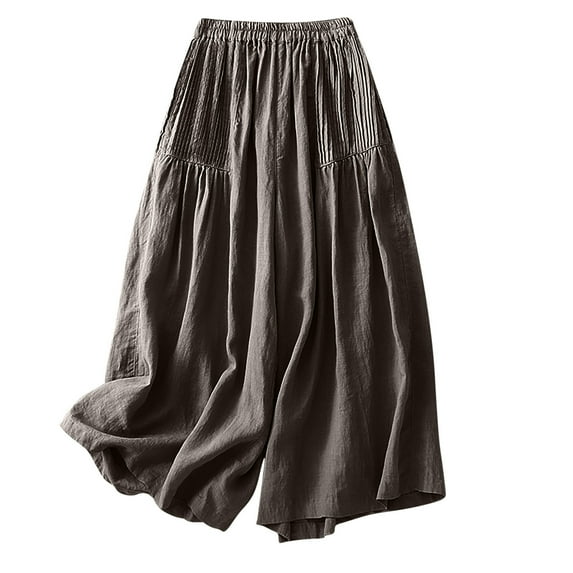 YABCSAZ Short for Women Summer Casual Soft Elastic High Waisted Wide Leg Beach Loose Short Pants with Pockets, Plus Size Soild Bermuda Shorts