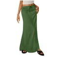 thumbnail image 1 of YABCSAZ Skirts for Women High Waist Summer Casual Skirts Slim Skirts Boho Long Skirts Solid Color trendy Elegant A Line Skirts Midi Skirt for Vacation Beach, 1 of 6
