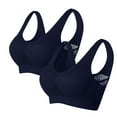thumbnail image 1 of YABCSAZ Sports Bras for Women Plus Size Bras Underarm-smoothing with Seamless Stretch Wireless Lightly Lined Bra High Lift Close Breast Tops Super Breathable Flex Fit Underwear Daily Bra 2Pack, 1 of 2