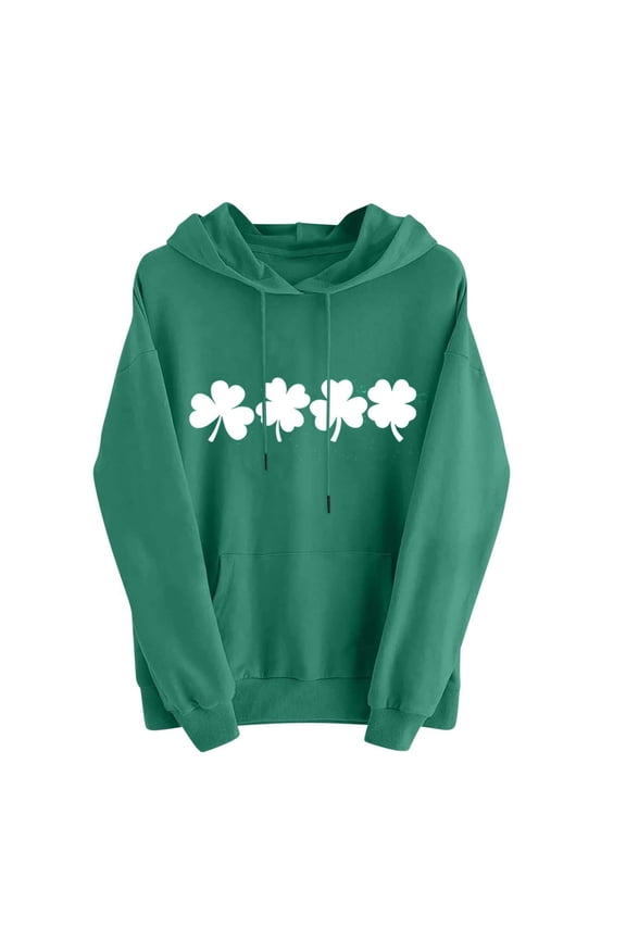St Patrick's Day Sweatshirts for Women Casaul Loose Oversize Shirts Long Sleeve Irish Shirts Shamrock Clover Printed Blouse, Paddy's Day Great Parade Tops