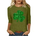 thumbnail image 1 of YABCSAZ St Patrick's Day Sweatshirts for Women Casual Loose Oversize Shirts 3/4 Sleeve Irish Shirts Shamrock Clover Printed Blouse, Paddy's Day Great Parade Tops, 1 of 4