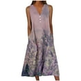 thumbnail image 1 of YABCSAZ Summer Dresses for Women 2025 Casual Loose Floral Boho Sundress V Neck Tank Dress Plus Size Flowy Midi Dresses Beach Sundress Sleeveless Dresses for Vacation, 1 of 5