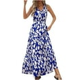 thumbnail image 1 of YABCSAZ Summer Dresses for Women 2025 Sleeveless Tank Dress V Neck Bohemian Midi Dresses Casual Loose Ruffle Long Dress Floral Flowy Beach Vacation Maxi Dresses for Women 2025, 1 of 9