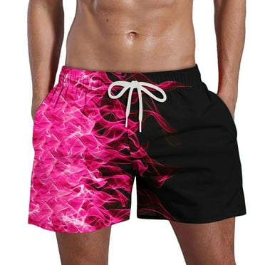 YABCSAZ Swim Trunks for Men Drawstring Elastic Waist Casual Short Pants Plus Size Wide Leg Loose Shorts with Pocket , 3D Printing Breathable Seaside Vacation Beach Shorts Swimming Trunks
