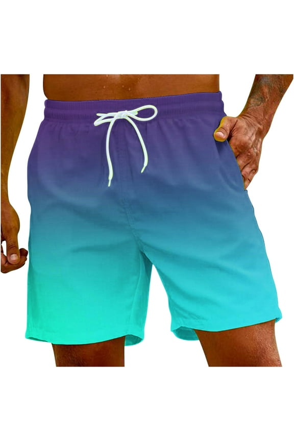 Swim Trunks for Men Drawstring Elastic Waist Casual Short Pants Plus Size Wide Leg Loose Shorts with Pocket , 3D Printing Breathable Seaside Vacation Beach Shorts Swimming Trunks
