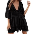 thumbnail image 1 of YABCSAZ Swimsuit Cover Up for Women Shorts Sleeve Lace Hollow Out Pllover Bathing Suit Cover Up Floral Plus Size Swim Dresses Beach Cover Ups Bohemia Hawaiian Holiday Summer Dress for Women 2025, 1 of 9
