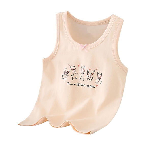 YABCSAZ Tank Tops for Girls Summer Casual Sleeveless Tops Undershirts Kids Cute Printed Cami Tops Soft Comfy Camisoles Active Gym Tanks for Toddler Baby Girls Size 4 Years