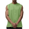 thumbnail image 1 of YABCSAZ Tank Tops Men Casual Loose Fitting Camisole Sleeveless Short Sleeved Cotton Round-Neck Tank Top Outdoor Daily Gym Workout Athletic Tanks, 1 of 3
