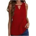 thumbnail image 1 of YABCSAZ Tank Tops for Women 2024 Sleeveless V-neck Split Tank Summer Casual Solid Color T-Shirt Tops Plus Size Loose Fit Tank Tops, 1 of 3