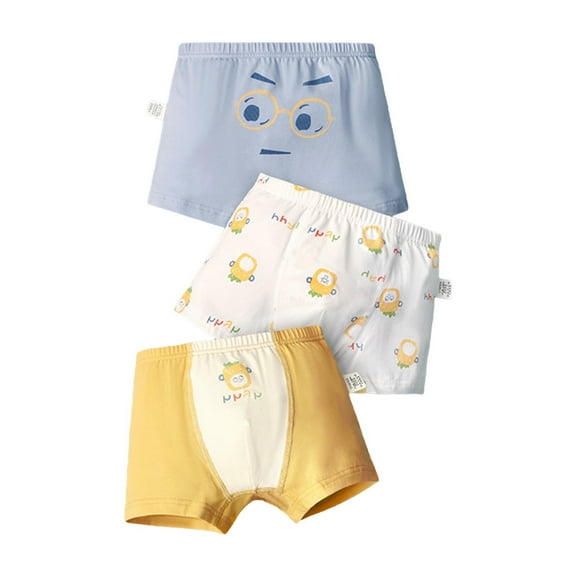 YABCSAZ Toddler Baby Boy's Cotton Boxer Briefs Soft Comfy Underwear Cute Cartoon Graphic Panties Kids Pure Trainer Underwear,3-Pack Size 2 Years
