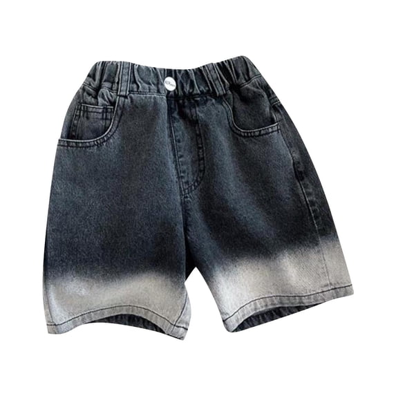 YABCSAZ Toddler Baby Boy's Jean Shorts Wide Leg Bermuda Shorts Athletic Short Gradient Color Kids Basketball Shorts Jean Summer Loose Casual Shorts Soft Comfy Boys Denim ShortsSize 2 Years